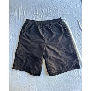 Cannondale Mens Cargo Shorts Black Elastic Waist Pockets Size Large